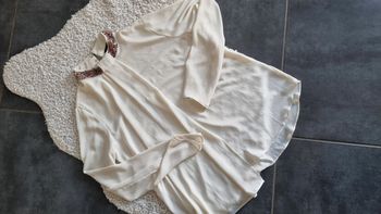 Blouse chemisier zara M 38 40 beige superbe