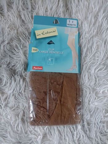 Bas clip auto fixant large dentelle Femme taille 2/M In Extenso 