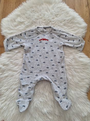 Pyjama velours 1 pièce voiture Kiabi 3 mois 56-62 cm 6 kg