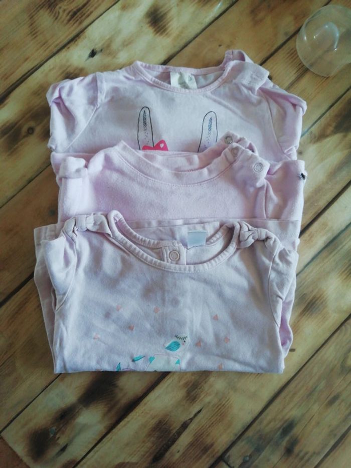 Lot tee-shirt ML 12 mois