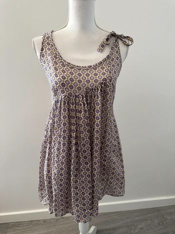 Tunique asymétrique lila verte et blanche One Step T36 S