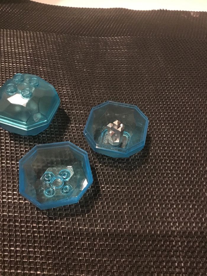Lego lot 3 rochers blocs de glace bleu translucide avec cristaux lego officiel pièces détachées - photo numéro 3
