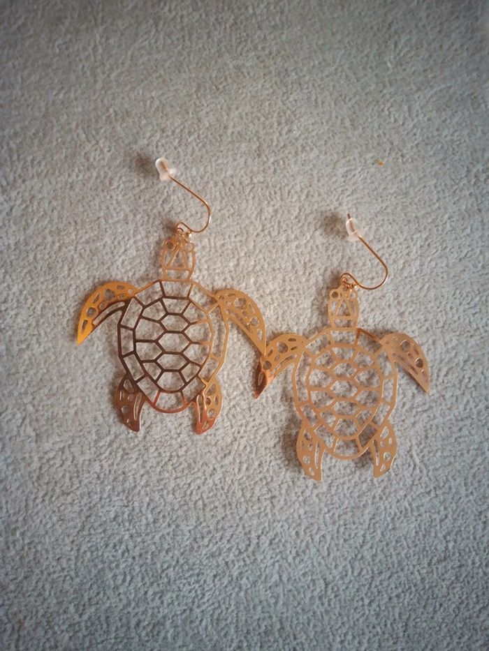 Boucles d'oreilles tortues dorées
