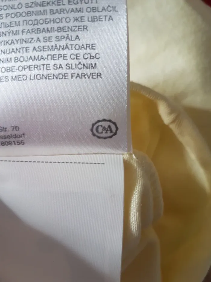 Joli T-shirt jaune clair imprimé C & A Taille L Neuf - photo numéro 5