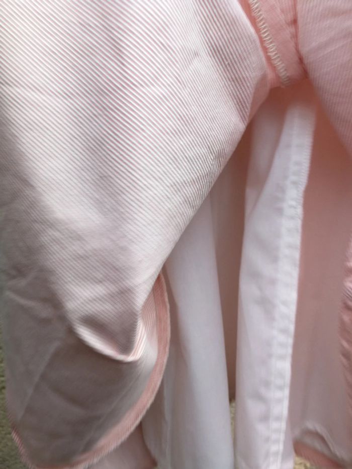 Robe à rayures fines rose et blanc coupe princesse - photo numéro 8