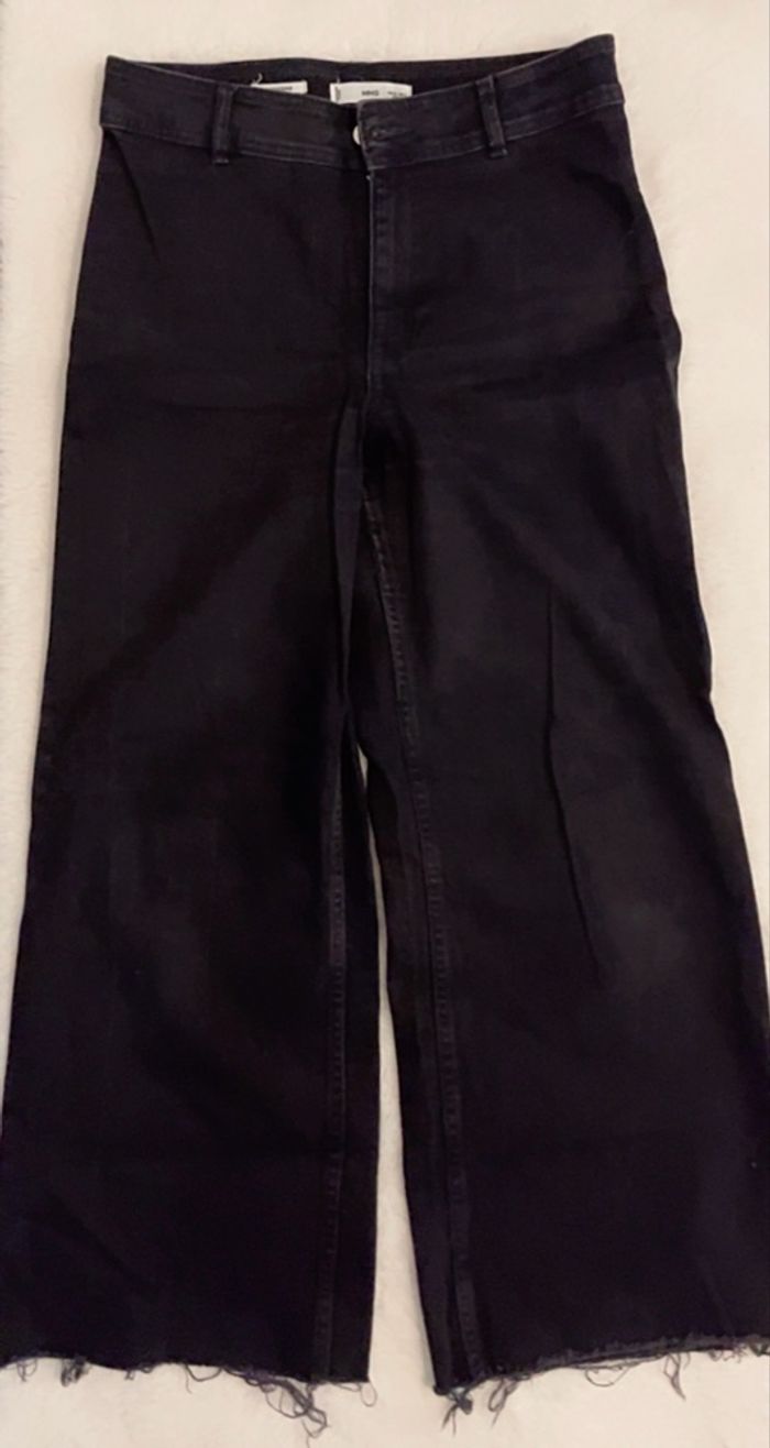 Pantalon  Mango en jean noir - photo numéro 3