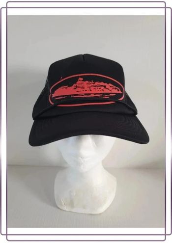 Casquette trucker corteiz alcatraz noir et rouge, neuve, taille unique