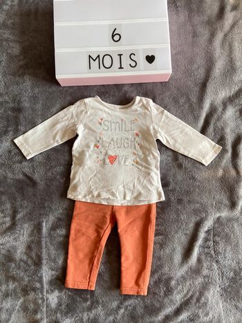 Ensemble t-shirt manches longues + pantalon, Inextenso, 6 mois