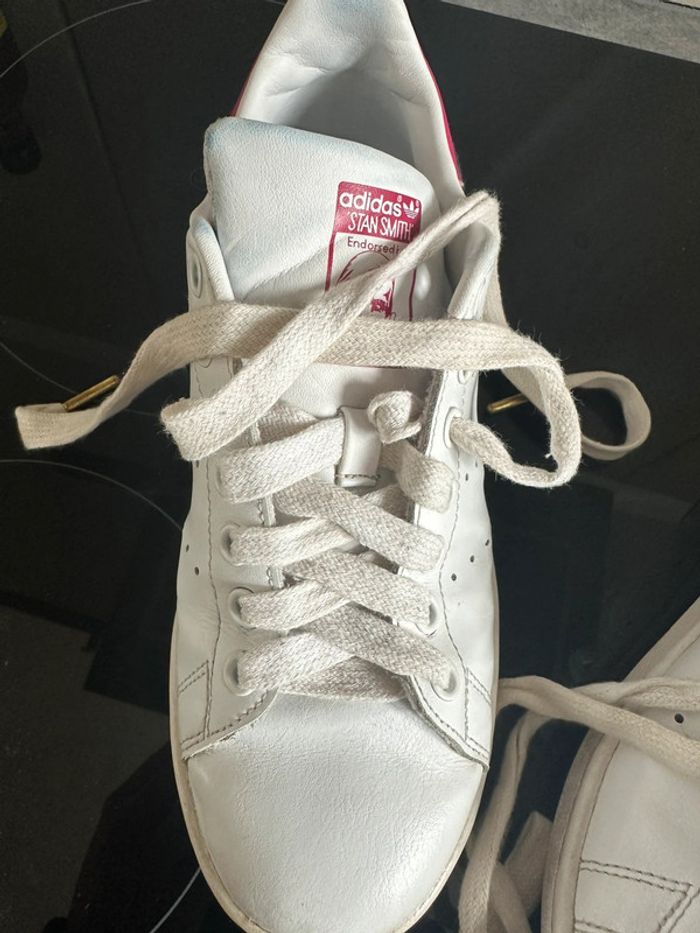 Adidas Stan Smith – Taille 38 – Coloris blanc & rose fuchsia - photo numéro 6