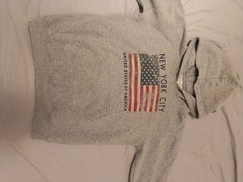 Sweat gris capuche New York 14-16 ans