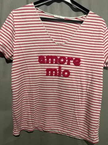 TEE shirt rayé rose