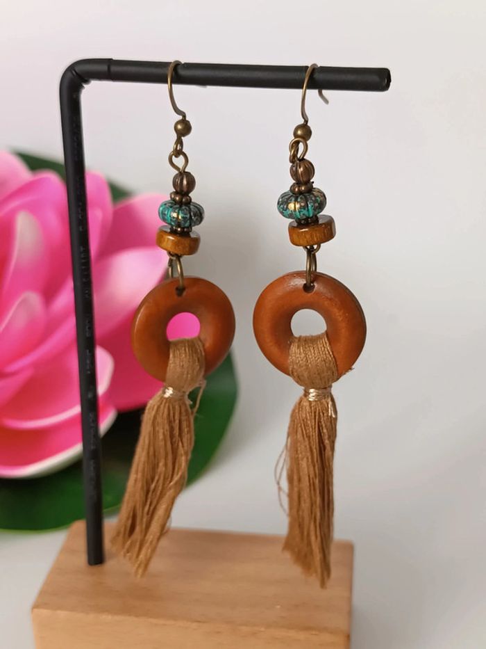 Boucles d'oreilles en bohème vintage en acier inoxydable.