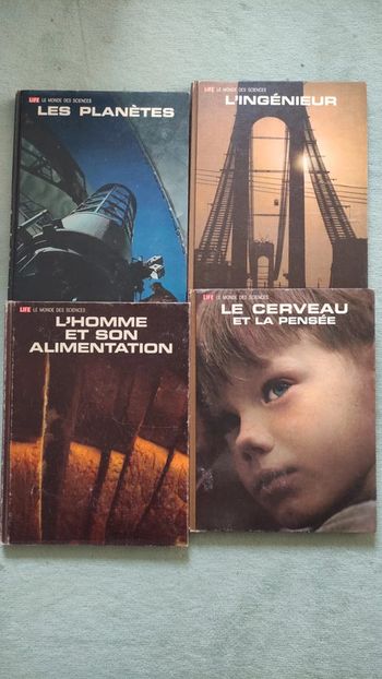 Lot de 4 livres life le cerveau, l'ingénieur, les planètes, l'homme et son alimentation