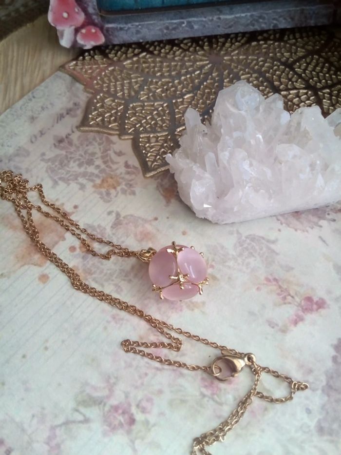 Collier pierre oeil de chat - photo numéro 6