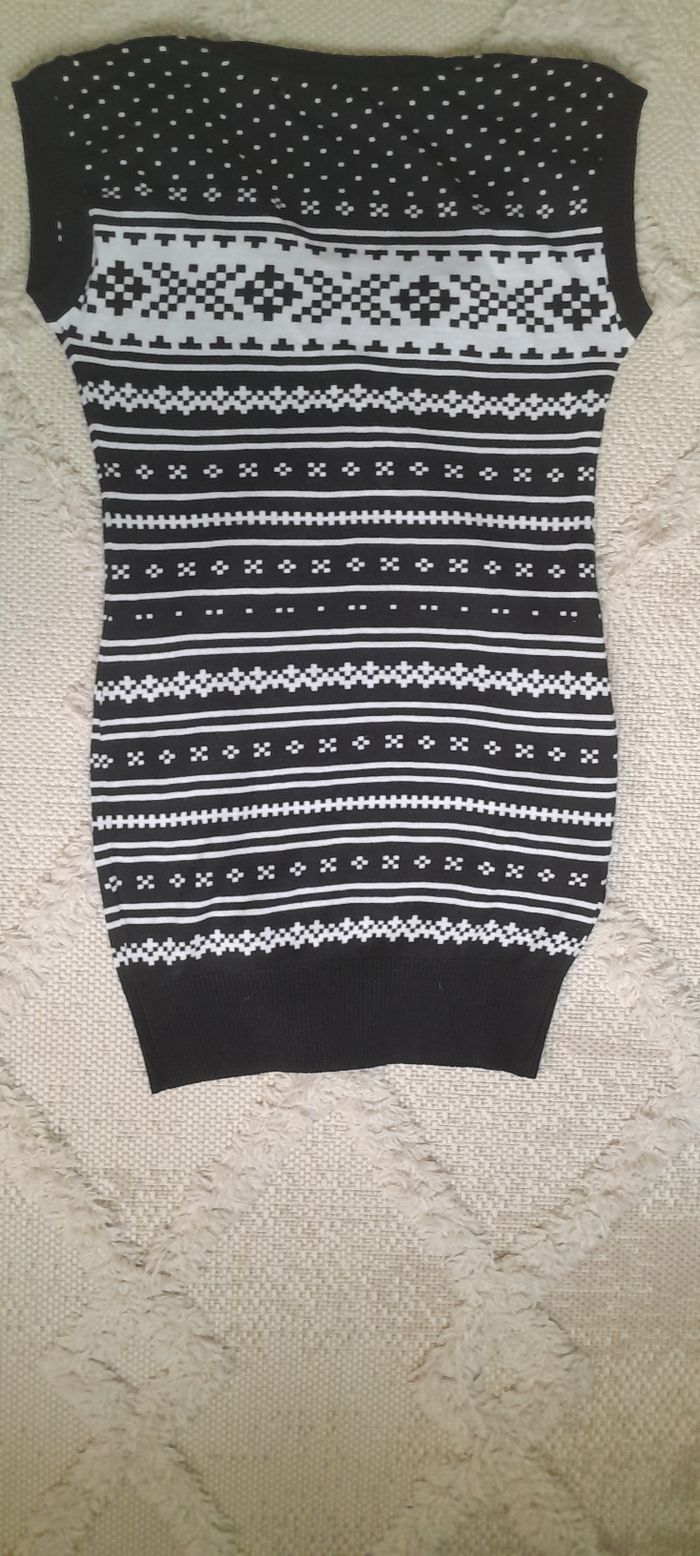 Haut sans manches noir et blanc femme - photo numéro 2