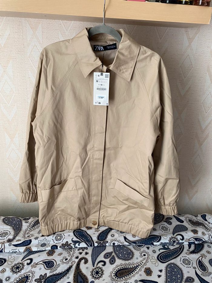 Superbe beau blouson aviateur bomber long Zara neuf avec étiquette taille M - photo numéro 3