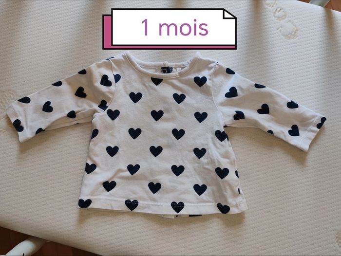 T-shirt ML coeurs 1 mois