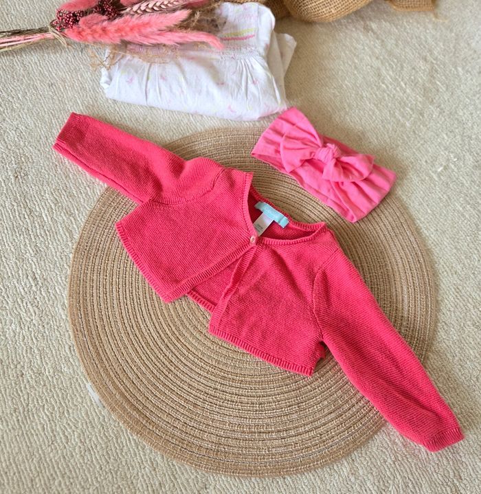 Ensemble rose & blanc (gilet, robe et bandeau) - photo numéro 4