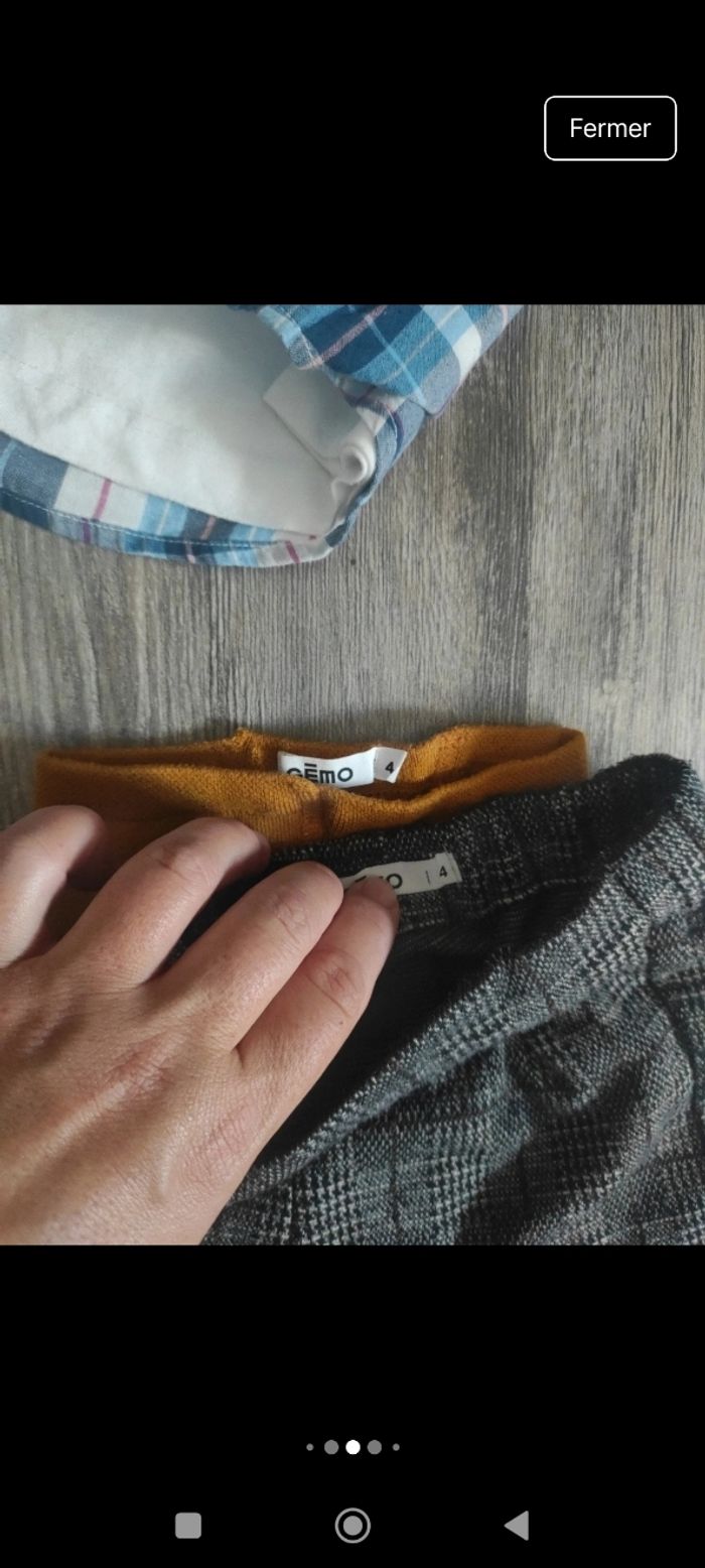 Lot habits fille avec pantalon neuf short t-shirt manches longues pull collants 4 ans - photo numéro 6
