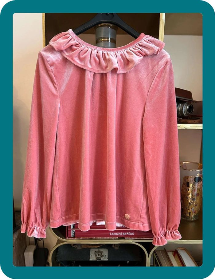 Blouse velours col froncé 10 ans - Carrément Beau - photo numéro 2