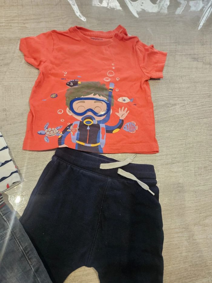 Ensemble pantalons été tee short bébé 12 mois - photo numéro 3