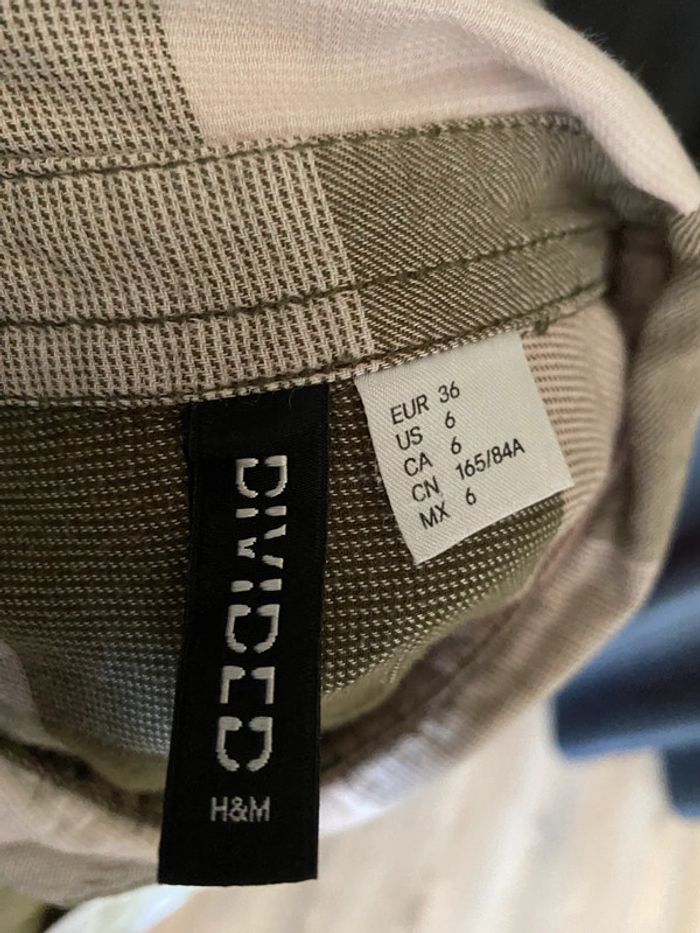 Chemise à carreaux kaki et rose - photo numéro 6