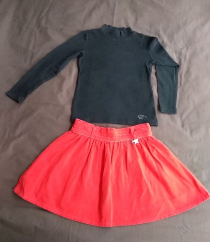 Magnifique jupe en velours rouge orangé - photo numéro 4