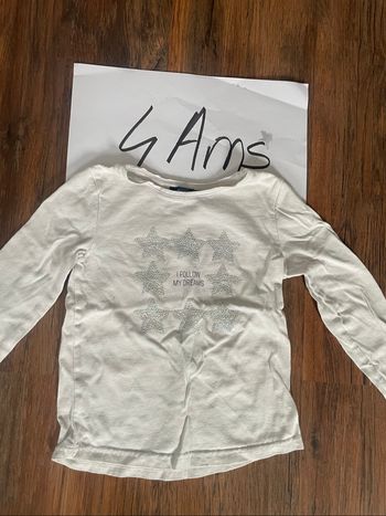 T-shirt LM blanc étoiles paillettes
