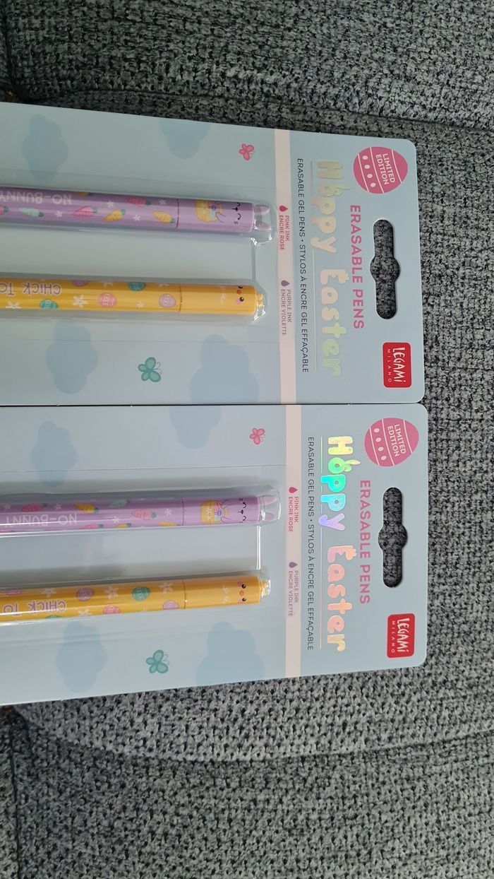 Legami Pâques 2025 Poussin et Lapin 🐥🐰2 Sets de 2 Stylos Effaçables Neufs - photo numéro 2