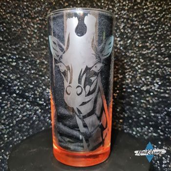Gravure sur verre haut Girafe