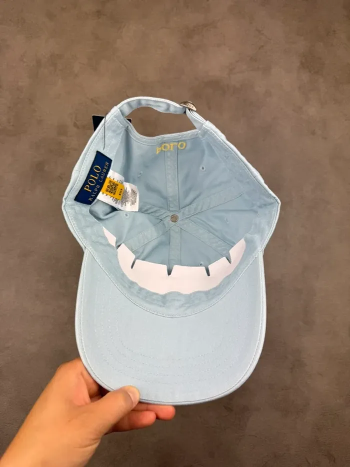 Casquette Ralph Lauren Bleu Clair Logo Brodé Neuve - photo numéro 6