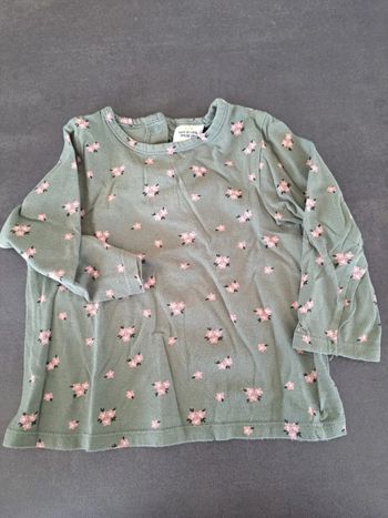 sous pull 18m vert fleurs TAO