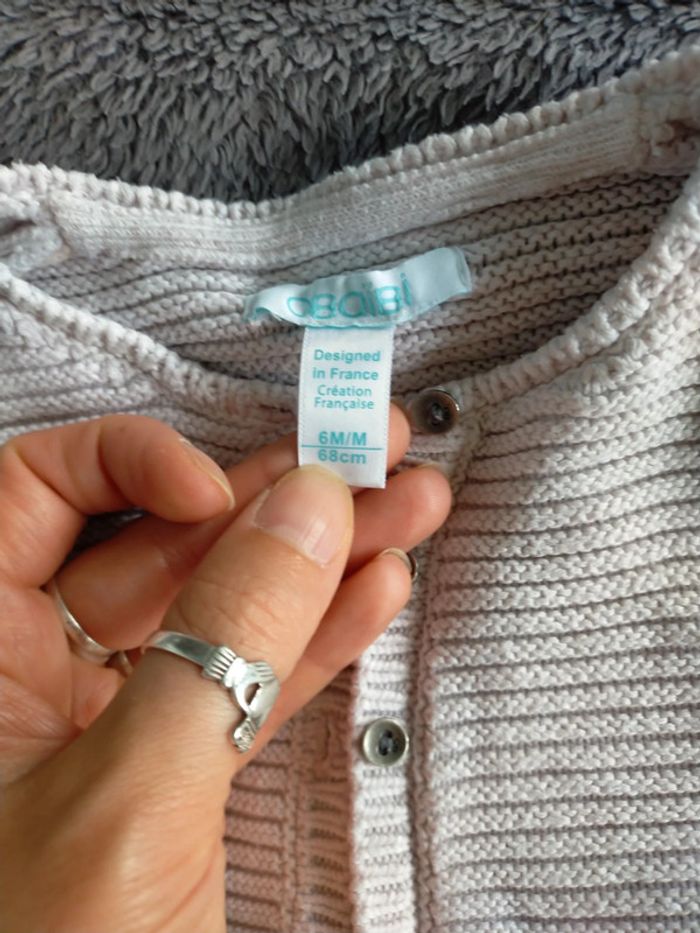 Gilet rose poudré 6 mois - photo numéro 3