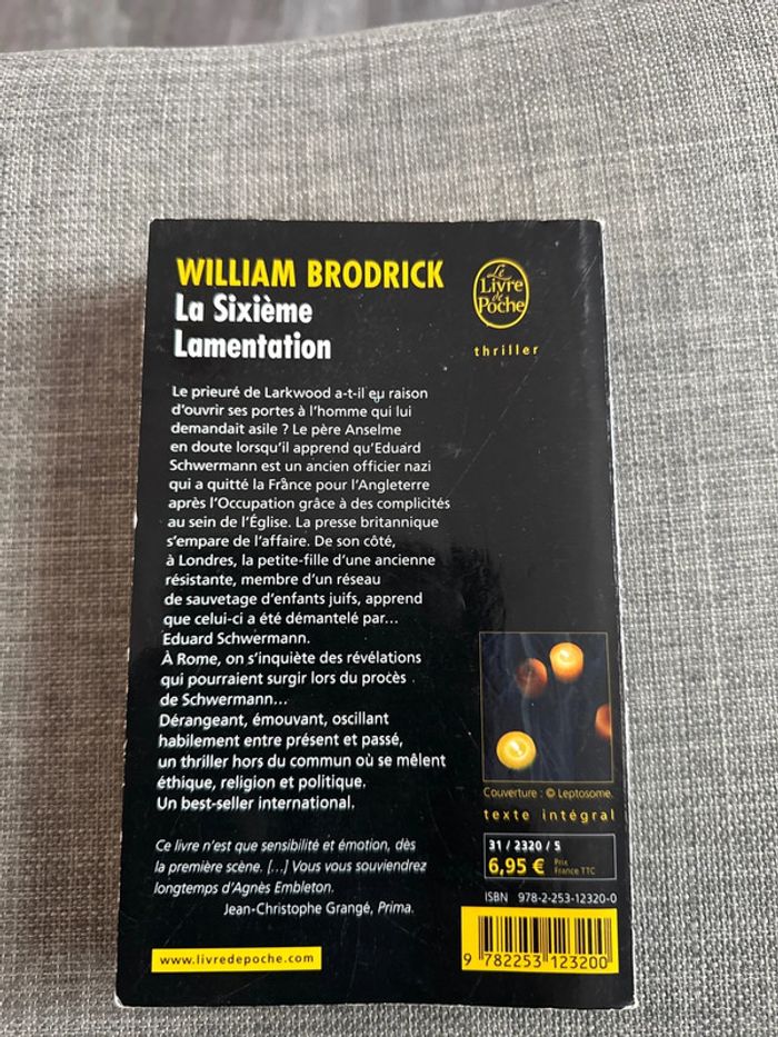 Livre la sixième lamentation - william brodrick - photo numéro 4