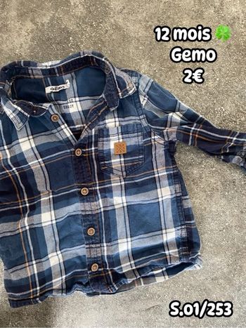 Chemise 🍀 12 mois 🍀 Gemo