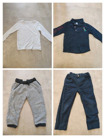 2 ensembles jogging t-shirt manches longues pantalon et polo marine taille 5 ans Zara c&a