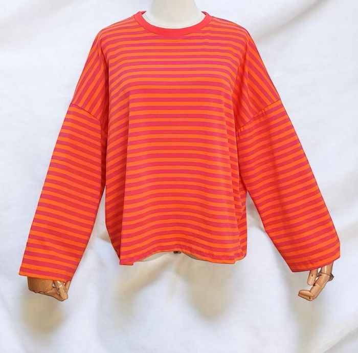 Haut rayure fushia & orange - photo numéro 2