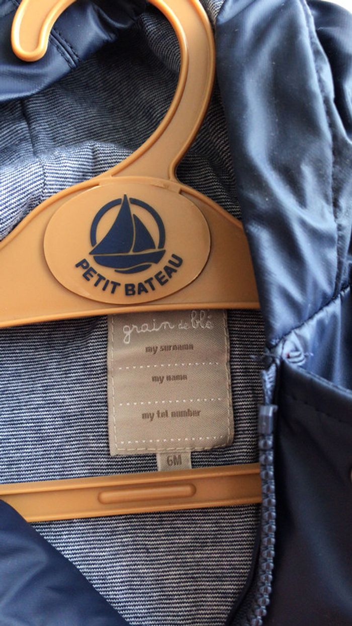 Imperméable marine grain de blé - photo numéro 3