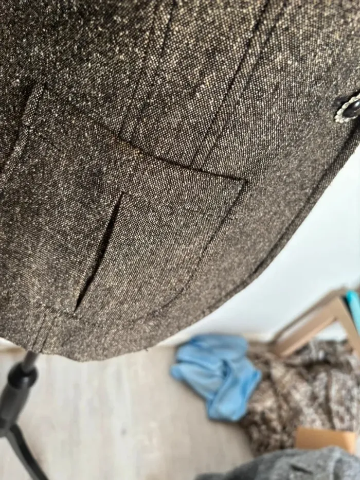 Blazer femme marron chiné 38 - photo numéro 10