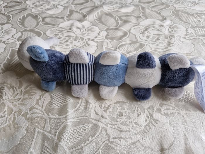Peluche chenille Obaibi bleu et blanche - photo numéro 7