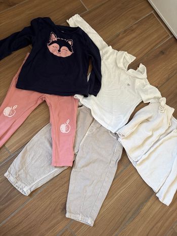 Lot de vêtements fille t-shirt veste pantalon legging 