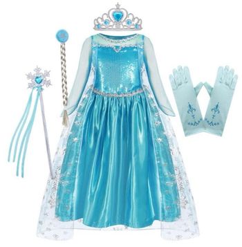 Déguisement robe de princesse Elsa et ces accessoires Taille 3-4ans