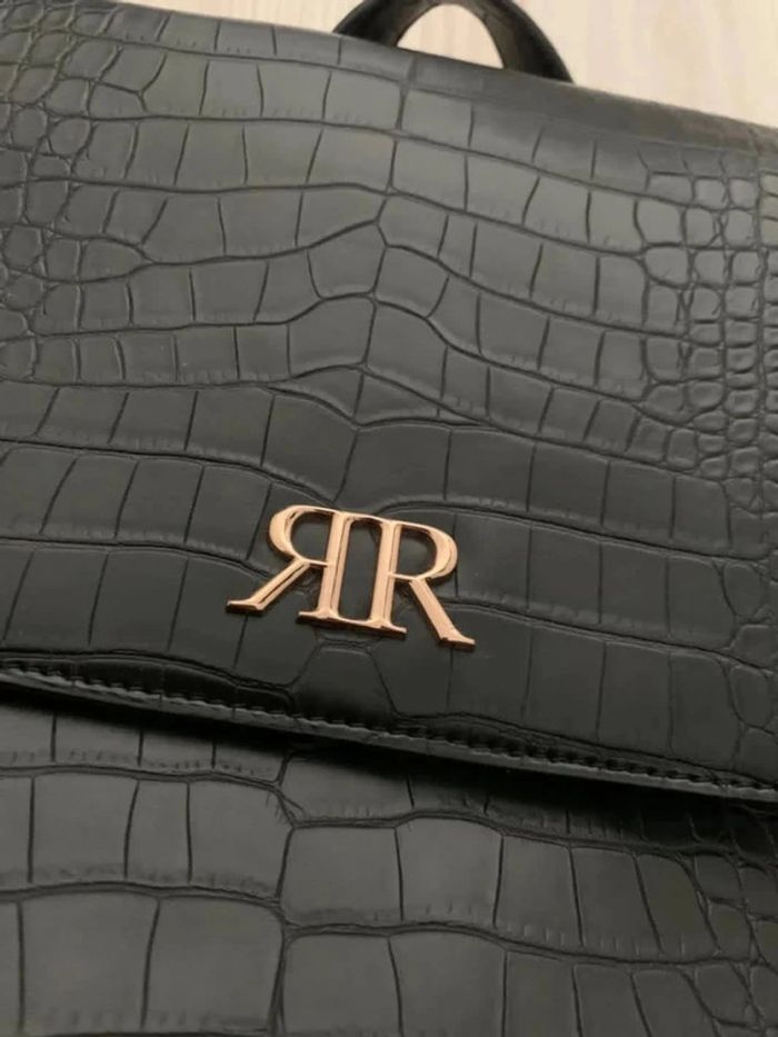 Sac à dos noir , atelier royal effet croco femme – Grande capacité & look chic - photo numéro 3