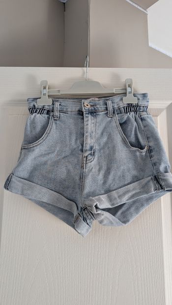Short élastique bleu taille 36