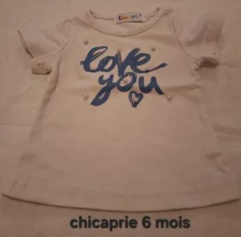 🎀 tee shirt chicaprie 6 mois 🎀
