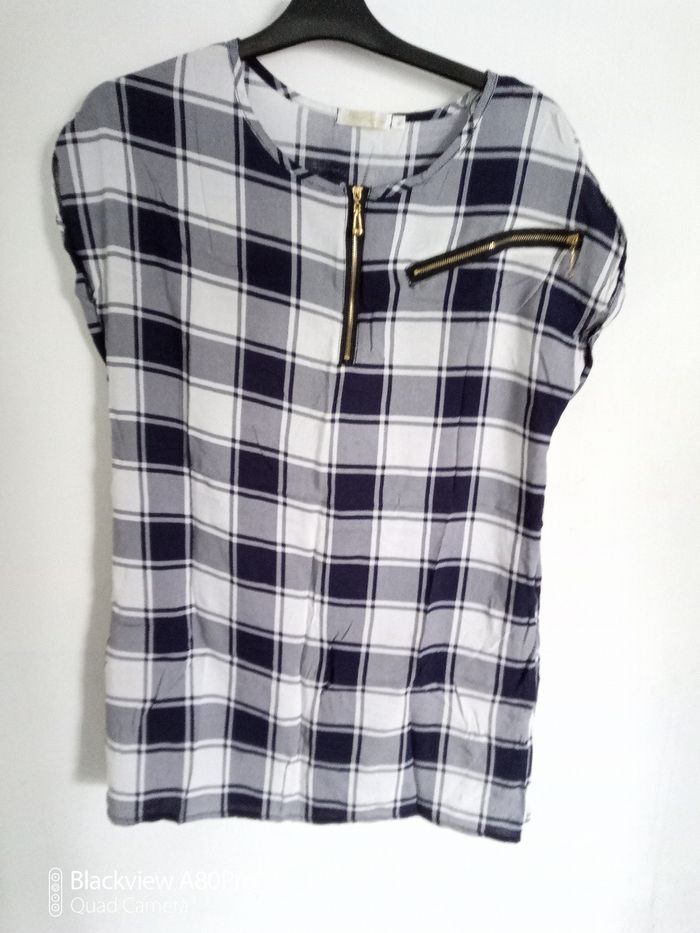 Chemise manche courtes  bleu  blanc