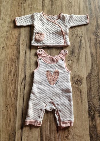 Salopette + gilet cœur croisé