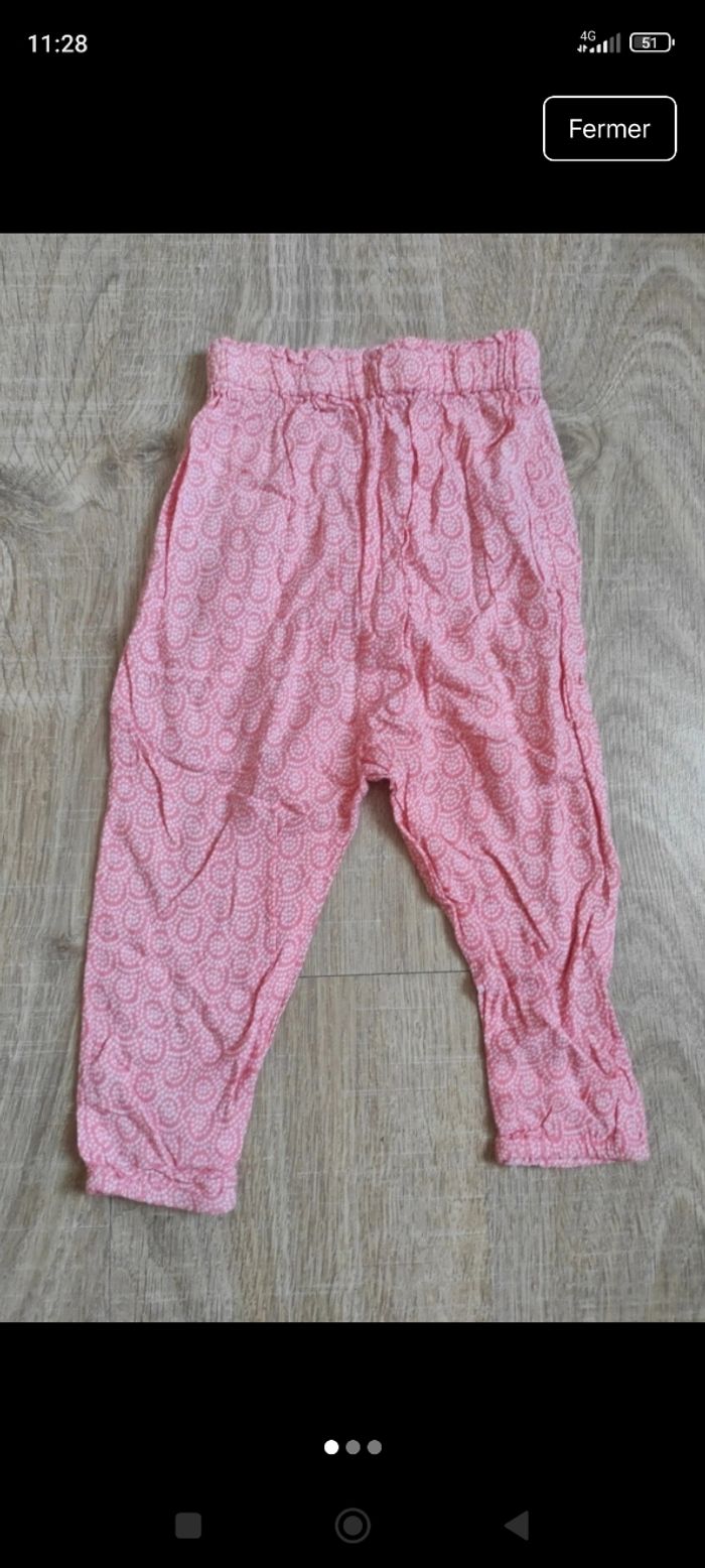 Pantalon neuf imprimé fille 18 mois fluide et fin