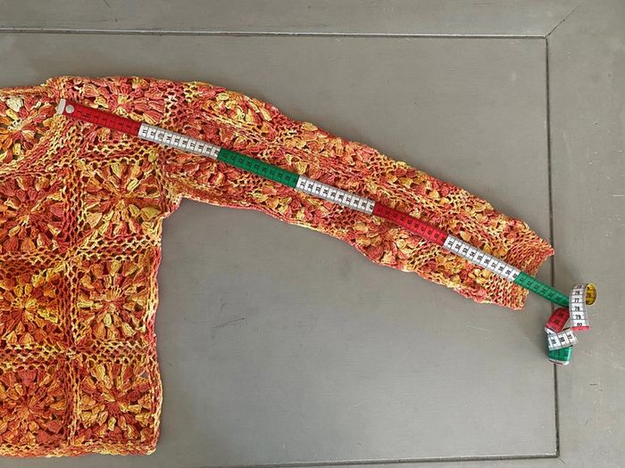Pull Palme en maille crochet taille S - photo numéro 18