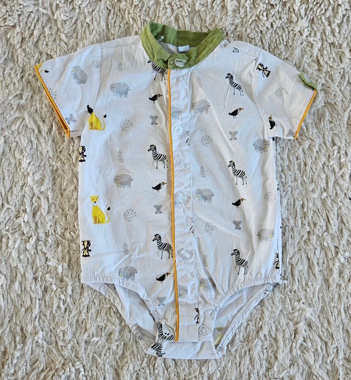 Ensemble chemise bodie short 1 mois - photo numéro 2